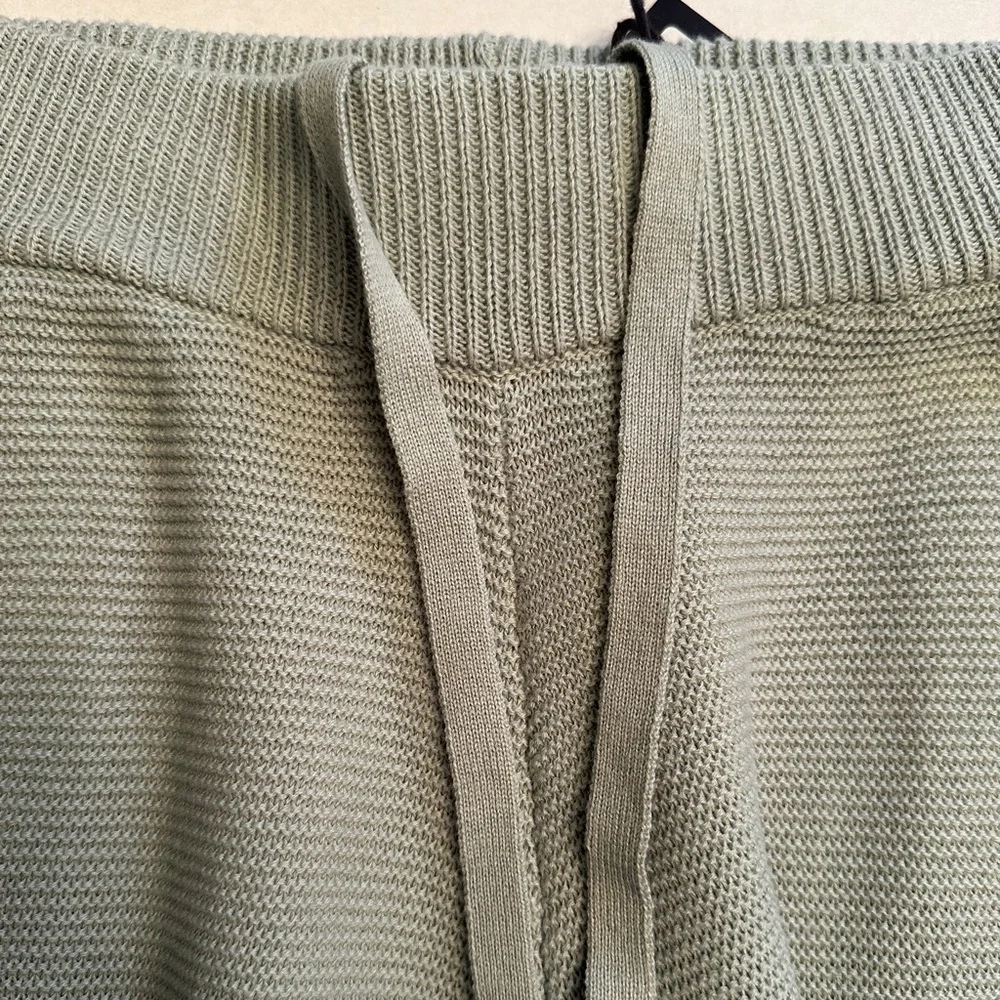 NWT The Normal Brand Helen Wide Leg Pants Size Small Sea Glass Color Waffle Knit - Picture 6 of 11